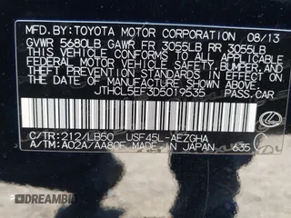 2013 Lexus LS 460 z VIN JTHCL5EF3D5019535, wystawiony jako IAAI lot #41985073 z przebiegiem 171 999 mil mil oraz . Historia ofert i sprzedaży dostępna na DreamBid. Obrazek 9.