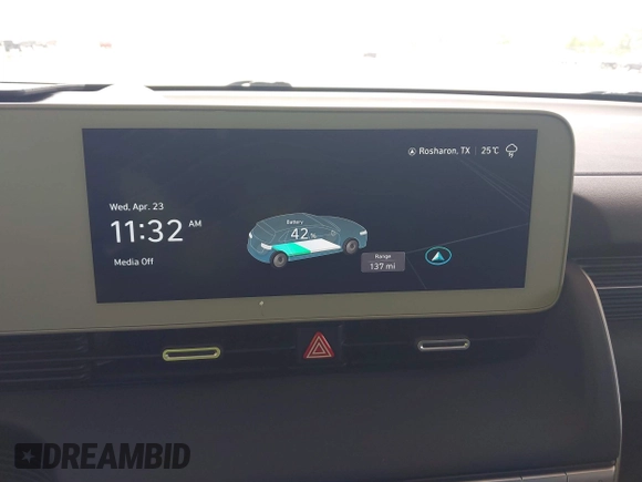 2023 Hyundai Ioniq 5 Limited with VIN KM8KR4AE1PU232864, listed as a IAAI auction lot 42108677 with 12,783 mi miles and . Bid and sale history available at DreamBid. Image 18.