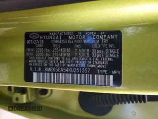 2019 Hyundai Kona Ultimate with VIN KM8K5CA54KU251357, listed as a Copart auction lot 48055745 with 65,021 mi miles and Salvage Title. Bid and sale history available at carsss.com. Image 14.