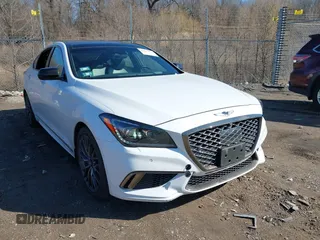 2018 Genesis G80 3.3T Sport with VIN KMHGN4JBXJU222333, listed as a IAAI auction lot 41815371 with 77,494 mi miles. Bid and sale history available at carsss.com. Image 1.