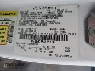 2013 Ford Fusion Titanium with VIN 3FA6P0D98DR359381, listed as a Copart auction lot 53137085 with 106,258 mi miles and Clean Title. Bid and sale history available at carsss.com. Image 12.
