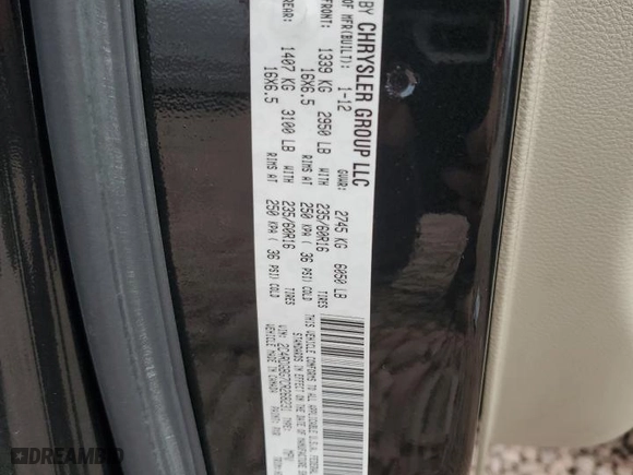 2012 Dodge Grand Caravan SE with VIN 2C4RDGBG7CR268231, listed as a Copart auction lot 51113245 with 115,585 mi miles and Salvage Title. Bid and sale history available at carsss.com. Image 13.