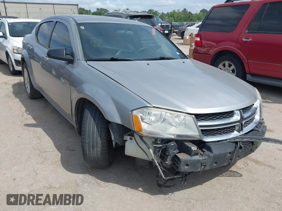 2014 Dodge Avenger SE with VIN 1C3CDZAB9EN143677, listed as a IAAI auction lot 42068802 with 142,134 mi miles and . Bid and sale history available at DreamBid. Image 1.