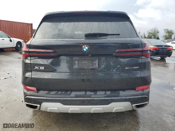2024 BMW X5 xDrive40i with VIN 5UX23EU00R9U62752, listed as a Copart auction lot 85104184 with 23,547 mi miles and Salvage Title. Bid and sale history available at carsss.com. Image 6.