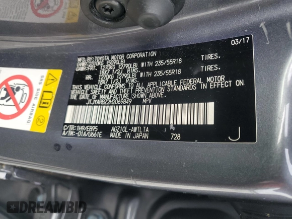 2017 Lexus NX 200t z VIN JTJYARBZ2H2069849, wystawiony jako Copart lot #54126825 z przebiegiem 197 347 mil mil oraz Szkoda całkowita • Salvage title. Historia ofert i sprzedaży dostępna na DreamBid. Obrazek 13.