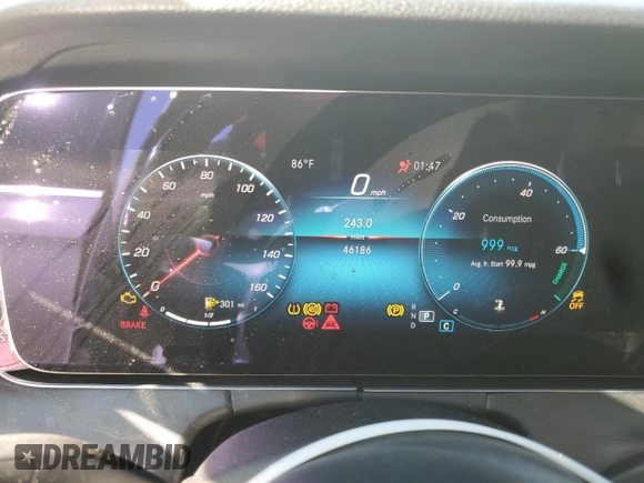 2022 Mercedes-Benz E-Class E 350 with VIN W1KZF8DB7NB027441, listed as a Copart auction lot 46950435 with 46,186 mi miles and Salvage Title. Bid and sale history available at carsss.com. Image 9.
