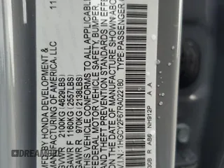 2024 Honda Accord EX-L с VIN 1HGCY2F67RA022180, выставлен на аукционе Copart как лот 57275885 с пробегом 14 132 миль миль и Списание • Salvage title. История ставок и продаж доступна на DreamBid. Изображение 12.