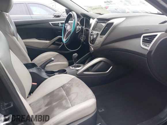 2013 Hyundai Veloster w/Gray Int with VIN KMHTC6AD6DU172892, listed as a IAAI auction lot 41518462 with 167,251 mi miles. Bid and sale history available at carsss.com. Image 5.