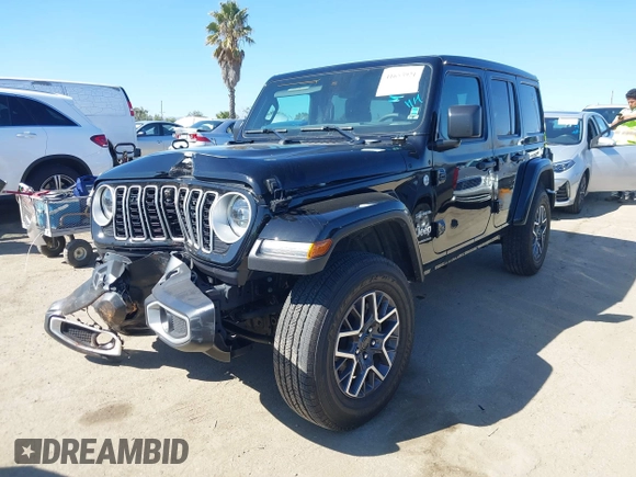 2024 Jeep Wrangler Sahara with VIN 1C4PJXEN9RW111214, listed as a IAAI auction lot 41653921 with 9,118 mi miles and . Bid and sale history available at carsss.com. Image 17.