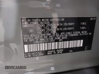 2019 Toyota RAV4 XLE Premium with VIN JTMA1RFV7KD513993, listed as a IAAI auction lot 41774447 with 51,378 mi miles. Bid and sale history available at carsss.com. Image 9.