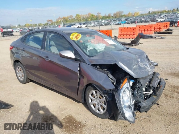 2014 Hyundai Accent GLS with VIN KMHCT4AE9EU614191, listed as a IAAI auction lot 37899279 with 144,247 mi miles. Bid and sale history available at carsss.com. Image 1.