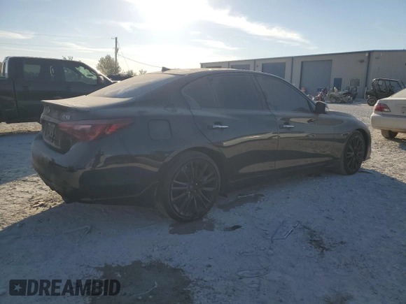 2021 Infiniti Q50 Red Sport 400 with VIN JN1FV7DP0MM850191, listed as a Copart auction lot 76396894 with 52,351 mi miles and Clean Title. Bid and sale history available at DreamBid. Image 3.