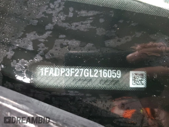 2016 Ford Focus SE z VIN 1FADP3F27GL216059, wystawiony jako Copart lot #59611395 z przebiegiem 170 468 mil mil oraz Szkoda całkowita • Salvage title. Historia ofert i sprzedaży dostępna na DreamBid. Obrazek 12.
