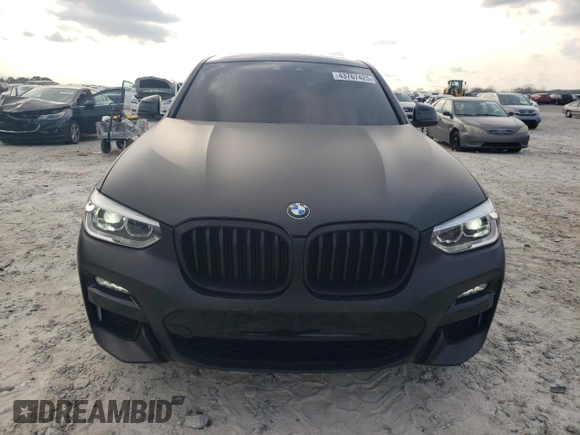 2020 BMW X4 xDrive30i with VIN 5UX2V1C06L9B44021, listed as a Copart auction lot 43767425 with 55,327 mi miles and Salvage Title. Bid and sale history available at carsss.com. Image 5.