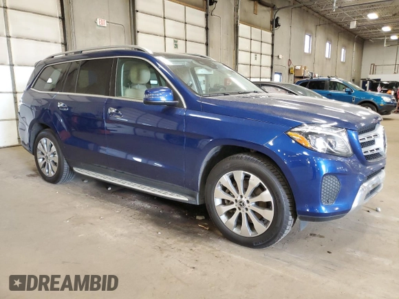 2017 Mercedes-Benz GLS 450 with VIN 4JGDF6EE7HA976883, listed as a Copart auction lot 50027235 with 133,304 mi miles and Salvage Title. Bid and sale history available at DreamBid. Image 4.