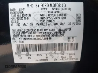 2011 Ford Explorer XLT z VIN 1FMHK8D85BGA25848, wystawiony jako IAAI lot #42401322 z przebiegiem 118 458 mil mil oraz . Historia ofert i sprzedaży dostępna na DreamBid. Obrazek 9.