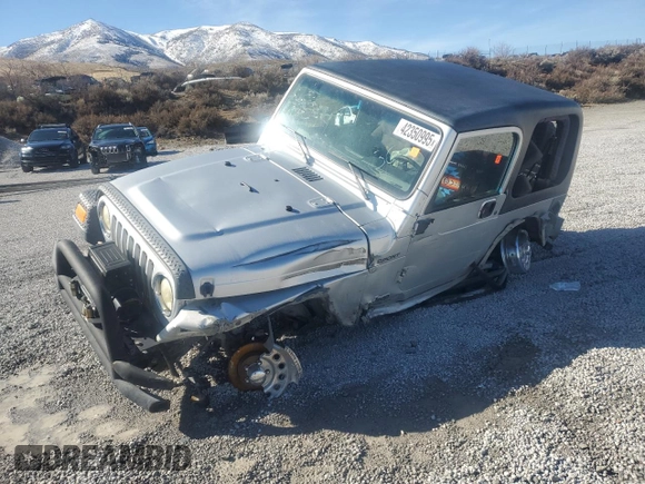 2005 Jeep Wrangler Sport with VIN 1J4FA49S05P375785, listed as a Copart auction lot 42350995 with 0 mi miles and Salvage Title. Bid and sale history available at carsss.com. Image 1.