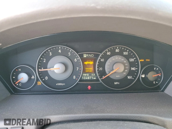 2007 Kia Amanti with VIN KNALD125375138836, listed as a Copart auction lot 42238245 with 104,871 mi miles and Salvage Title. Bid and sale history available at carsss.com. Image 9.