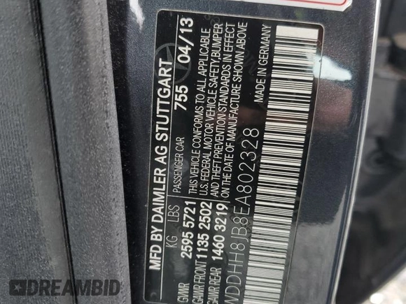 2014 Mercedes-Benz E 350 Luxury with VIN WDDHH8JB8EA802328, listed as a Copart auction lot 51003355 with 74,926 mi miles and Salvage Title. Bid and sale history available at DreamBid. Image 14.