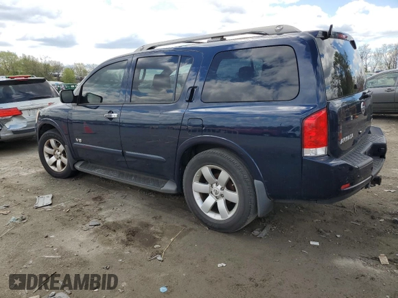 2008 Nissan Armada SE z VIN 5N1AA08C08N622642, wystawiony jako Copart lot #53407325 z przebiegiem 135 415 mil mil oraz Czysty tytuł • Clean title. Historia ofert i sprzedaży dostępna na DreamBid. Obrazek 2.