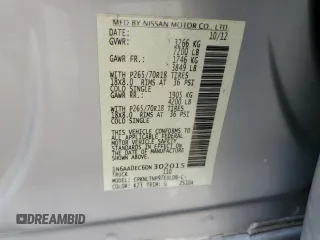 2013 Nissan Titan SV with VIN 1N6AA0EC6DN302015, listed as a Copart auction lot 42545235 with 242,993 mi miles and Non repairable. Bid and sale history available at DreamBid. Image 12.