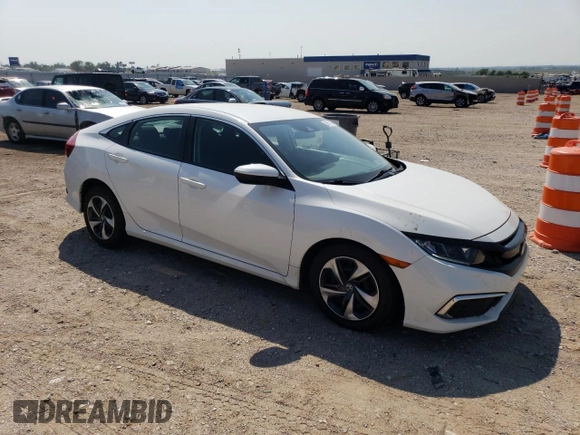 2019 Honda Civic LX with VIN 2HGFC2F61KH504677, listed as a Copart auction lot 66871514 with 88,385 mi miles and Salvage Title. Bid and sale history available at DreamBid. Image 4.