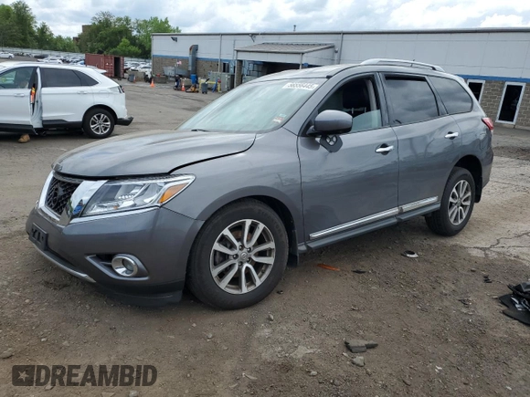 2015 Nissan Pathfinder SL с VIN 5N1AR2MM3FC601943, выставлен на аукционе Copart как лот 56556445 с пробегом Не указан миль и Списание • Salvage title. История ставок и продаж доступна на DreamBid. Изображение 1.