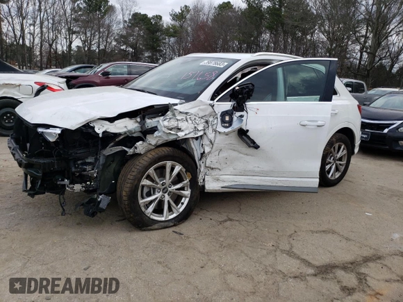 2021 Audi Q3 S line Premium with VIN WA1DECF37M1151658, listed as a Copart auction lot 39878683 with 12,263 mi miles. Bid and sale history available at carsss.com. Image 1.