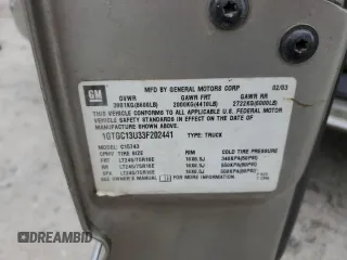 2003 GMC Sierra 1500HD SLE z VIN 1GTGC13U33F202441, wystawiony jako Copart lot #51450115 z przebiegiem Nie podano mil oraz Czysty tytuł • Clean title. Historia ofert i sprzedaży dostępna na DreamBid. Obrazek 12.