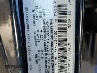 2015 Mazda 3 i SV with VIN JM1BM1T7XF1234306, listed as a Copart auction lot 87457174 with 159,630 mi miles and Salvage Title. Bid and sale history available at carsss.com. Image 12.