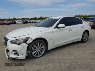 2017 Infiniti Q50 2.0t with VIN JN1CV7AP3HM642089, listed as a Copart auction lot 48737045 with 96,218 mi miles and Salvage Title. Bid and sale history available at carsss.com. Image 1.