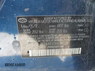 2018 Hyundai Sonata SE with VIN 5NPE24AF3JH599328, listed as a IAAI auction lot 41855551 with 177,255 mi miles and . Bid and sale history available at carsss.com. Image 9.