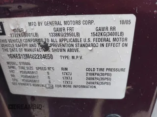 2006 Chevrolet TrailBlazer LT with VIN 1GNES13M462204650, listed as a IAAI auction lot 41652553 with 189,594 mi miles. Bid and sale history available at carsss.com. Image 9.