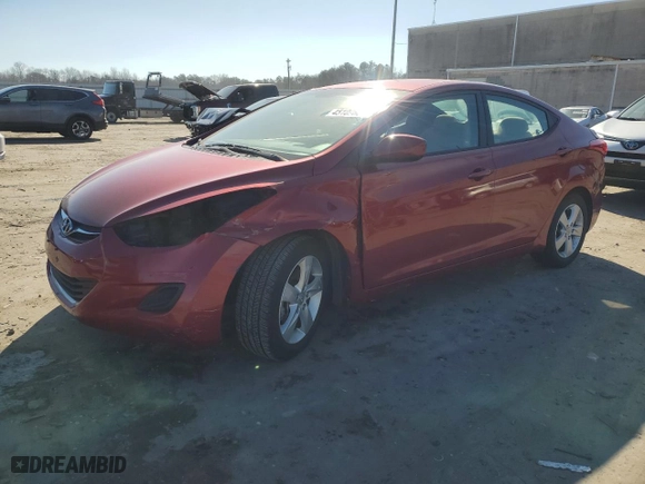 2013 Hyundai Elantra GLS PZEV with VIN 5NPDH4AE9DH352577, listed as a Copart auction lot 45100665 with 84,773 mi miles and Salvage Title. Bid and sale history available at carsss.com. Image 1.