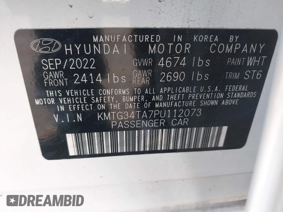2023 Genesis G70 2.0T z VIN KMTG34TA7PU112073, wystawiony jako IAAI lot #41825012 z przebiegiem 10 526 mil mil oraz . Historia ofert i sprzedaży dostępna na DreamBid. Obrazek 9.
