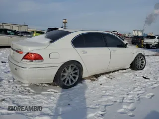 2005 BMW 7 Series 745Li with VIN WBAGN63535DS59721, listed as a Copart auction lot 45388375 with 128,329 mi miles and Salvage title. Bid and sale history available at DreamBid. Image 3.