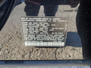 2022 Volkswagen Atlas SE с VIN 1V2JP2CA8NC541186, выставлен на аукционе Copart как лот 89325835 с пробегом 19 286 миль миль и Списание • Salvage title. История ставок и продаж доступна на DreamBid. Изображение 14.