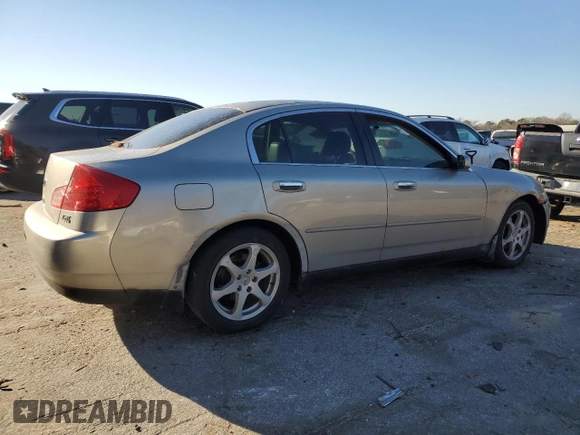 2003 Infiniti G35 w/Leather with VIN JNKCV51E83M016075, listed as a Copart auction lot 84657544 with 196,858 mi miles and Salvage Title. Bid and sale history available at DreamBid. Image 3.