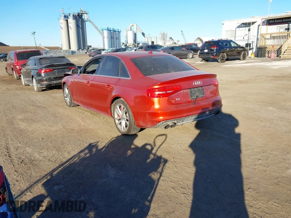 2014 Audi S4 Premium Plus with VIN WAUDGAFL3EA078839, listed as a IAAI auction lot 41428351 with 55,582 mi miles. Bid and sale history available at carsss.com. Image 3.