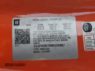 2021 Chevrolet Camaro 2SS z VIN 1G1FH1R70M0105967, wystawiony jako Copart lot #50032265 z przebiegiem 80 825 mil mil oraz Szkoda całkowita • Salvage title. Historia ofert i sprzedaży dostępna na DreamBid. Obrazek 14.