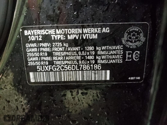 2013 BMW X6 xDrive35i z VIN 5UXFG2C56DL786186, wystawiony jako Copart lot #52513645 z przebiegiem 144 452 mil mil oraz Czysty tytuł • Clean title. Historia ofert i sprzedaży dostępna na DreamBid. Obrazek 14.