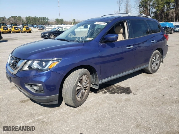 2017 Nissan Pathfinder SV with VIN 5N1DR2MN7HC901932, listed as a Copart auction lot 48744555 with 87,055 mi miles and Clean Title. Bid and sale history available at carsss.com. Image 1.
