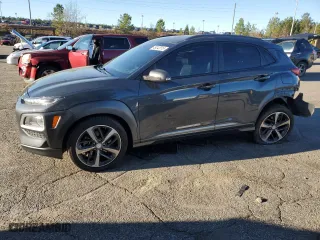 2019 Hyundai Kona Ultimate with VIN KM8K53A5XKU262024, listed as a Copart auction lot 49242315 with 112,409 mi miles and Salvage Title. Bid and sale history available at carsss.com. Image 1.