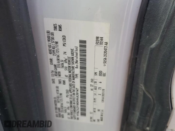 2017 Ford Transit XL with VIN 1FBZX2YM0HKA39147, listed as a Copart auction lot 49608205 with 196,524 mi miles and Salvage Title. Bid and sale history available at DreamBid. Image 13.