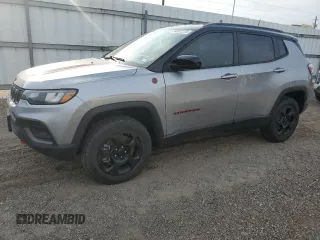 2023 Jeep Compass Trailhawk with VIN 3C4NJDDN8PT525773, listed as a Copart auction lot 54532235 with 20,586 mi miles and Salvage title. Bid and sale history available at DreamBid. Image 1.