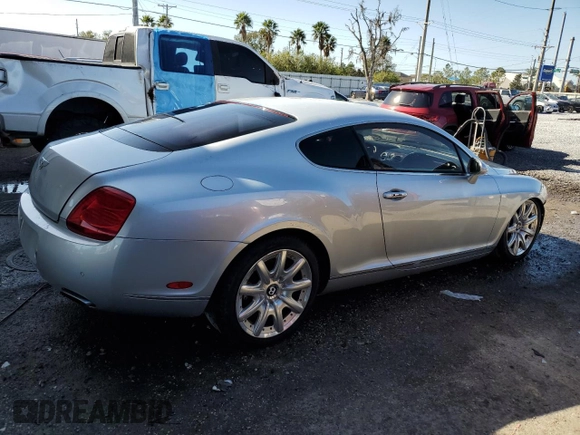 2005 Bentley Continental GT GT with VIN SCBCR63W15C023866, listed as a Copart auction lot 88084335 with Not provided miles and Salvage title. Bid and sale history available at DreamBid. Image 3.
