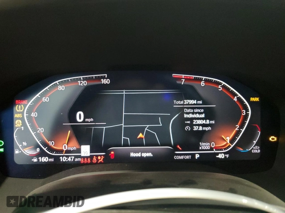 2022 BMW 8 Series 840i with VIN WBAGV4C06NCH11761, listed as a Copart auction lot 79094614 with 37,994 mi miles and Salvage title. Bid and sale history available at DreamBid. Image 9.