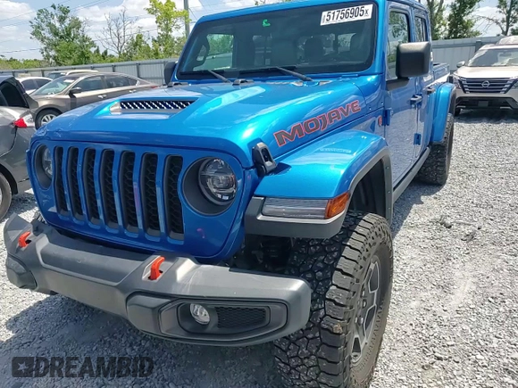2022 Jeep Gladiator Mojave with VIN 1C6JJTEG2NL172679, listed as a Copart auction lot 51756905 with 48,537 mi miles and Salvage title. Bid and sale history available at DreamBid. Image 12.