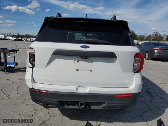 2020 Ford Police Interceptor Utility with VIN 1FM5K8AWXLGB84078, listed as a Copart auction lot 45637325 with 77,146 mi miles and Salvage Title. Bid and sale history available at carsss.com. Image 6.