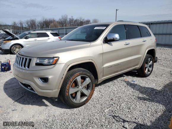 2014 Jeep Grand Cherokee Overland with VIN 1C4RJFCT1EC164988, listed as a Copart auction lot 47444065 with 151,409 mi miles and Salvage Title. Bid and sale history available at carsss.com. Image 1.